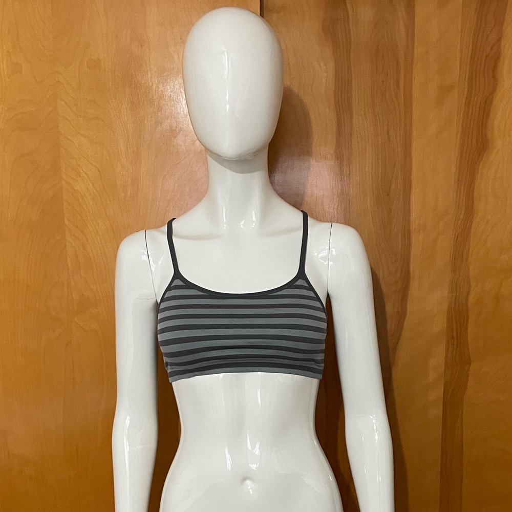 Arizona Jean Company Bralette Bra Size Medium Stripe Gray